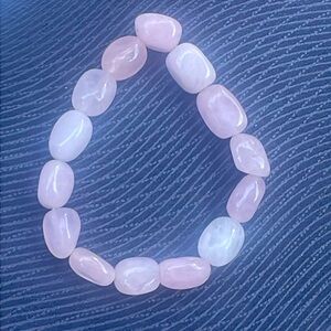 ROSE QUARTZ stretch BRACELET statement piece, large gemstones fine jewelry Vtg